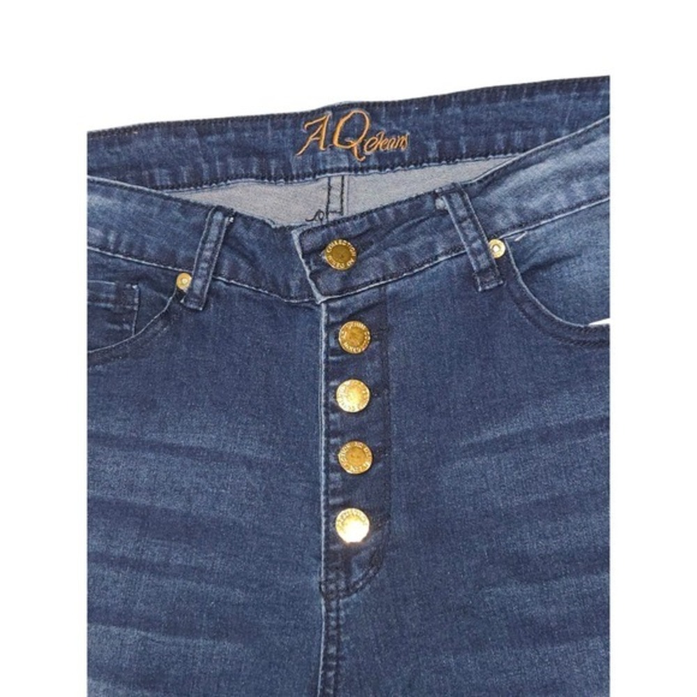 AQ Jeans Denim Collection Women High Rise Distressed Skinny Jean Dark Wash 32x29 - Picture 3 of 7